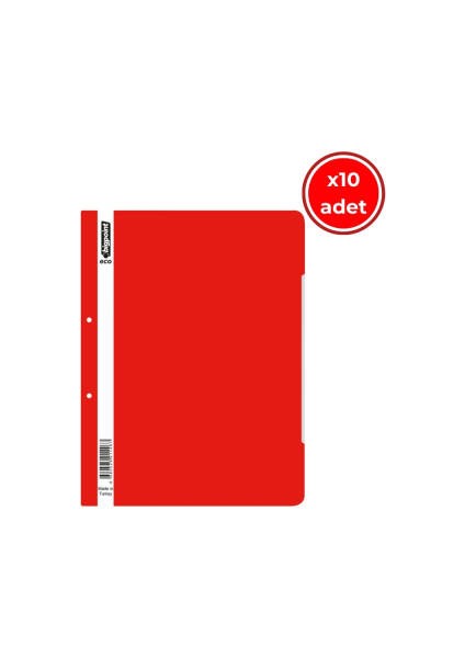 Telli Dosya, 10 Adet, 50'li Paket, 180 A4 Kapasiteli, Kırmızı