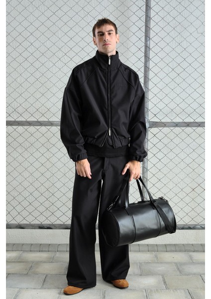 Içi Polarlı Siyah Teknik Ceket