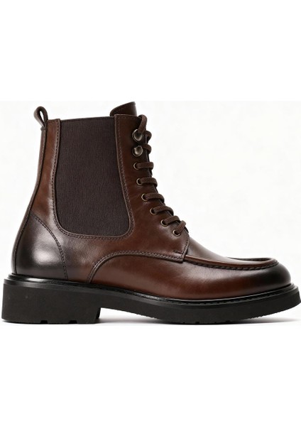 Efektli Bağcıklı Deri Kahverengi Bot fırsatları