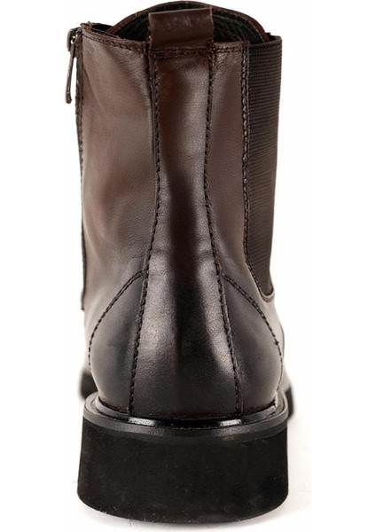 Efektli Bağcıklı Deri Kahverengi Bot indirimleri