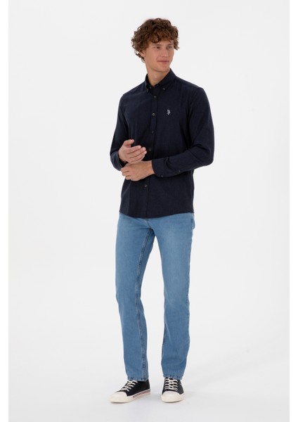 Erkek Lacivert Gömlek Basic 50316721-VR033 fırsatları