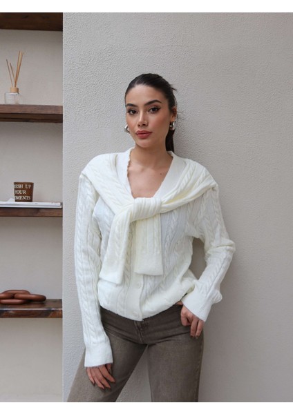 Şal Detay Triko Hırka fiyatları