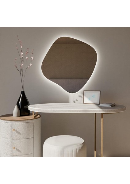 Haloform LED Ayna – Organik Form Modern Duvar Aynası fırsatları
