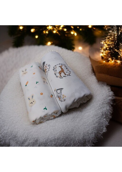 Safari Müslin Bebek Battaniyesi, 2 Adet, Kundak Battaniyesi, Puset Örtüsü