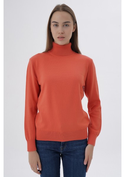 Kadın %100 Organik Pamuk Balıkçı Yaka Triko Kazak TRIST-6103