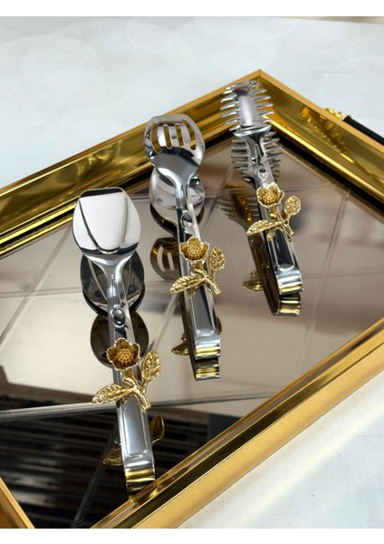 3 Lü Güllü Gümüş Maşa Seti fiyatları