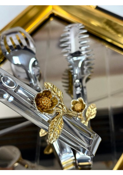 3 Lü Güllü Gümüş Maşa Seti fırsatları