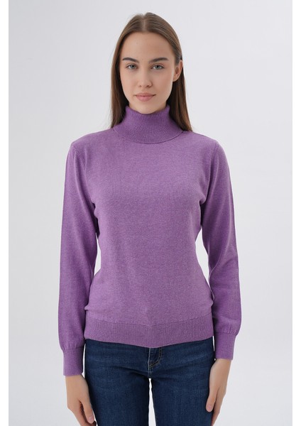 Kadın %100 Organik Pamuk Balıkçı Yaka Triko Kazak TRIST-6103