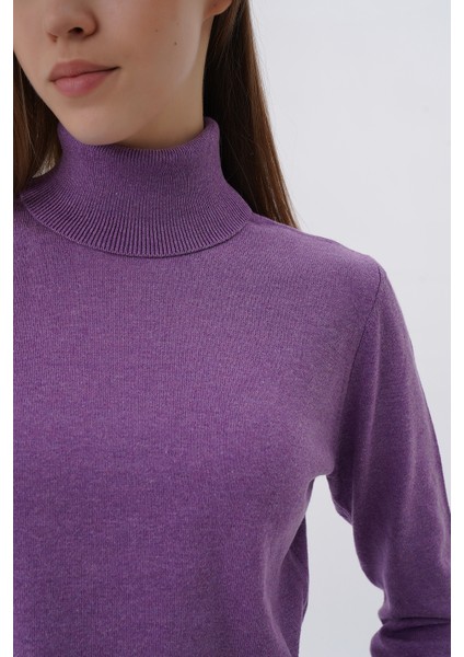 Kadın %100 Organik Pamuk Balıkçı Yaka Triko Kazak TRIST-6103