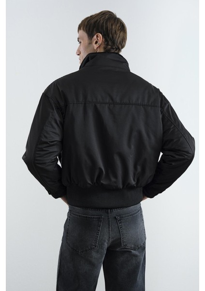 Teknik Siyah Bomber Ceket modelleri