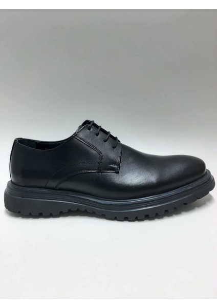 Hakiki Deri Hafif Eva Tabanlı Siyah Bağcıklı Rahat Klasik Erkek Ayakkabı C-45111179ZYBK