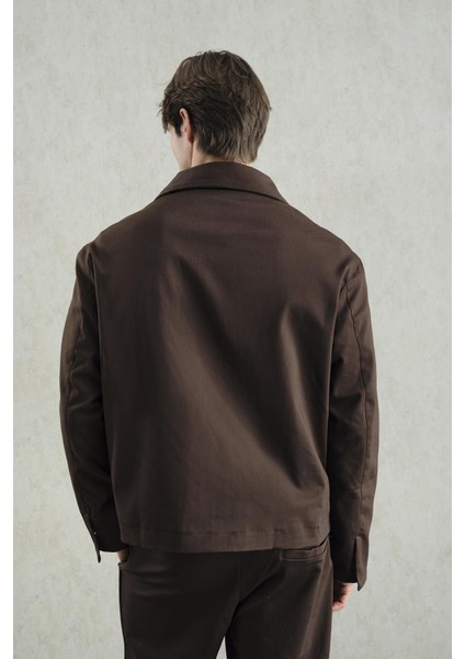 Deri Biyeli Kahverengi Klasik Ceket modelleri