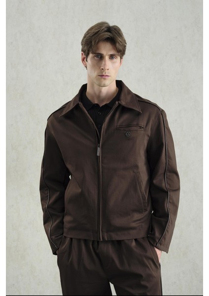 Deri Biyeli Kahverengi Klasik Ceket fırsatları