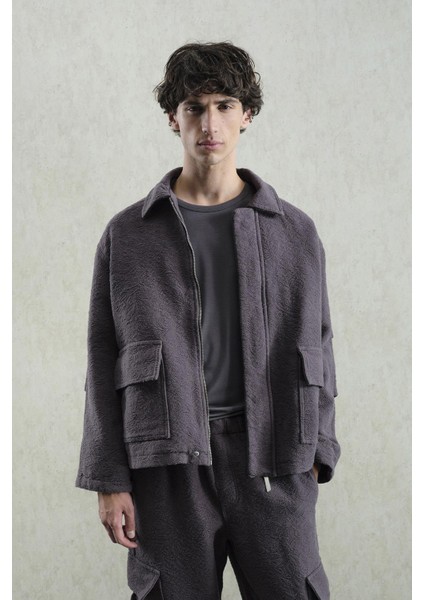 Jakar Desenli Gri Ceket fırsatları