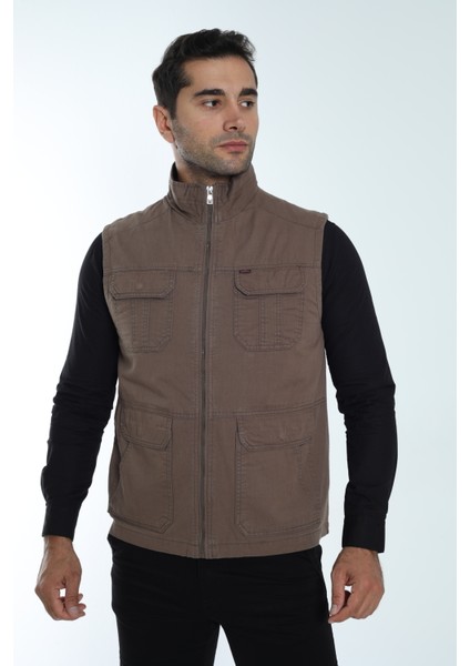 Erkek Mevsimlik Yelek %100 Pamuklu Astarlı Altı Cepli