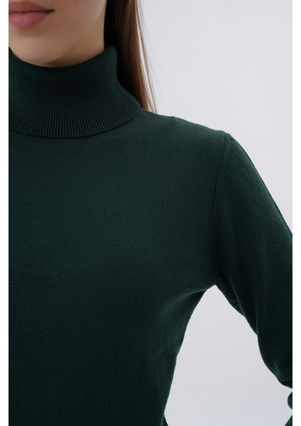 Kadın %100 Organik Pamuk Balıkçı Yaka Triko Kazak TRIST-6103