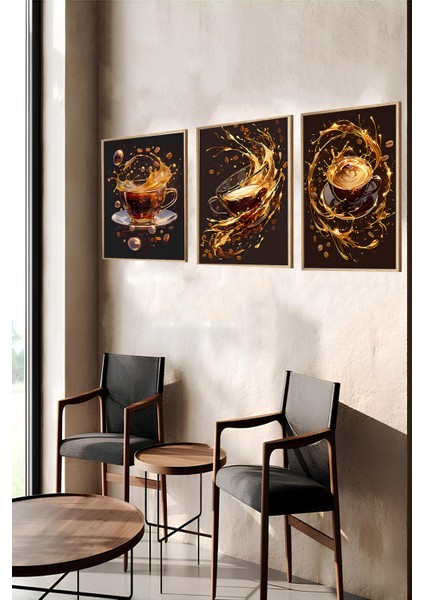 ☕ Kahve Enerjisiyle Canlanan 3'lü Mdf Tablo Seti – Ahşap Çerçeveli |23X32 – 32X42 – 42X62 CRV1010 23 x 32 indirimleri