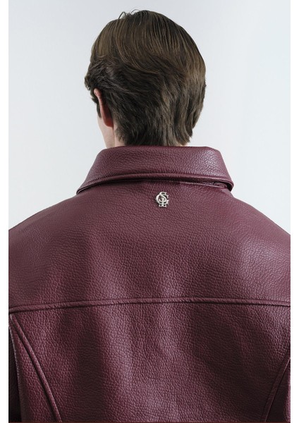 Dokulu Bordo Deri Ceket indirimleri