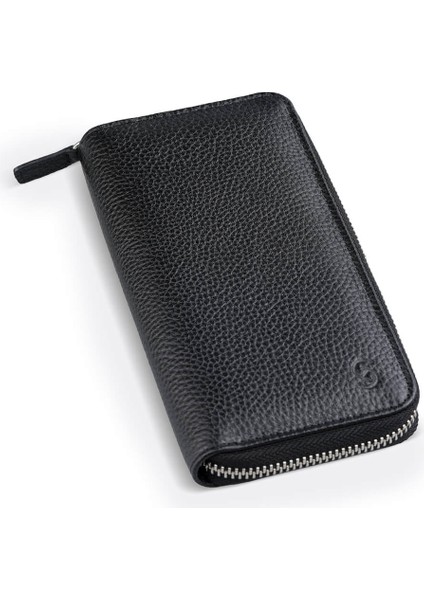 Siyah - Yeşil Floter 100% Hakiki Deri Cüzdan