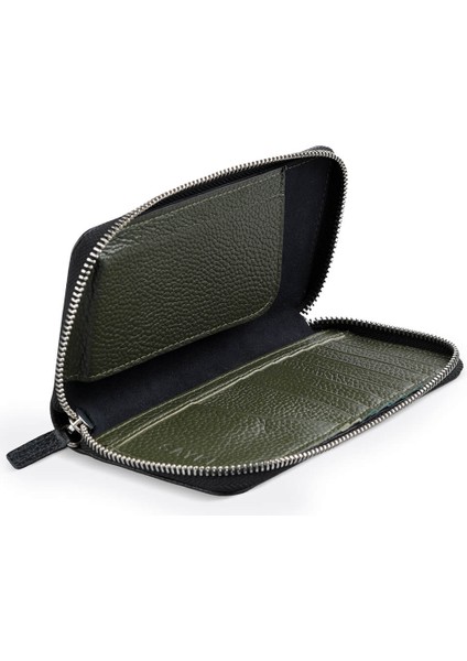 Siyah - Yeşil Floter 100% Hakiki Deri Cüzdan fiyatları
