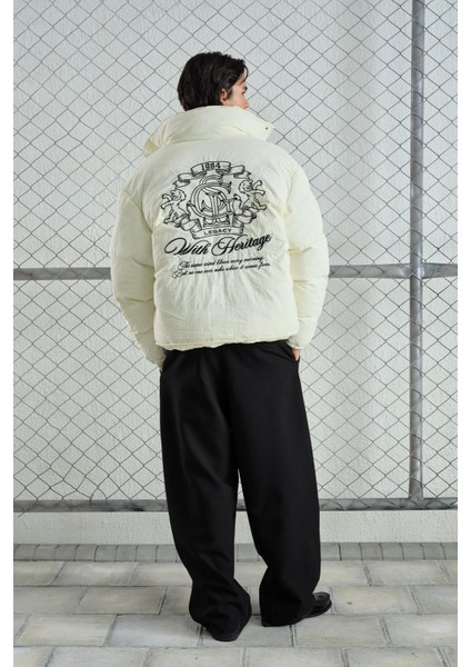 Nakışlı Şişme Ekru Mont fiyatları