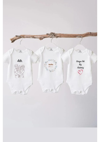 Pamuklu Bebek Zıbını - 3'lü Çekirdek Aile Set