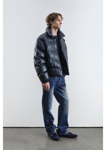 Şişme Deri Lacivert Mont fiyatları