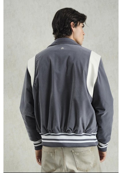 Gri Kadife Kolej Ceket modelleri