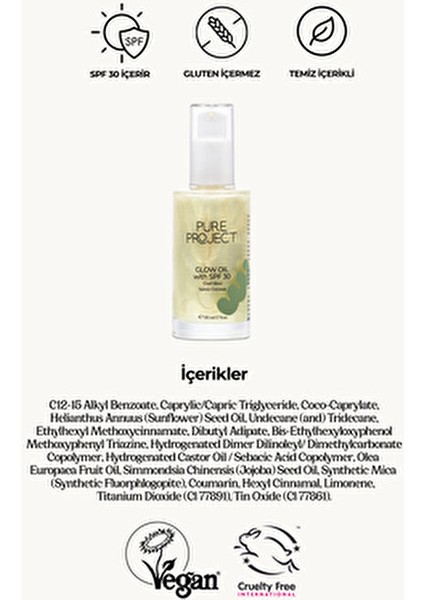 Glow Oil Yağ SPF 30 Işıltı ve Nem Sağlayan 50 ml Hindistan Cevizi Aromalı