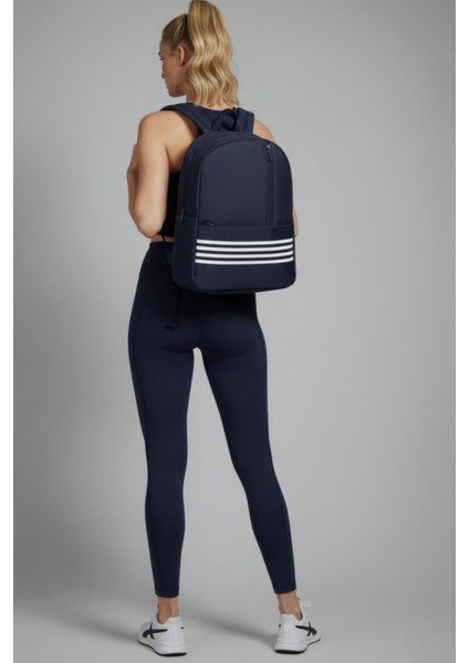 Unisex Şeritli 3 Fermuarlı Çok Kullanışlı Sırt Çantası fiyatları