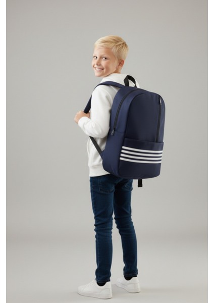 Unisex Şeritli 3 Fermuarlı Çok Kullanışlı Sırt Çantası modelleri