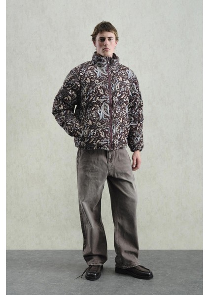 Desenli Kadife Şişme Bordo Mont fiyatları