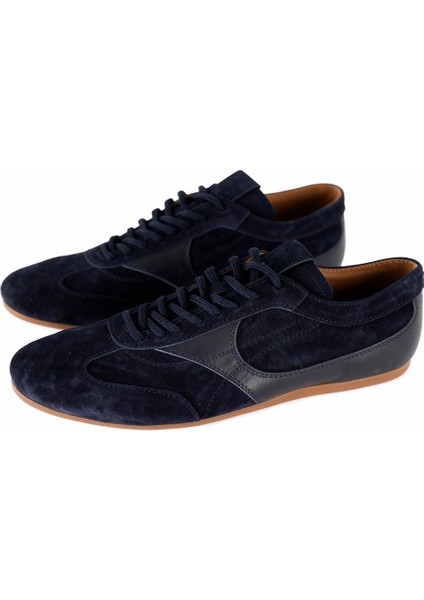 Parçalı Deri Lacivert Ayakkabı modelleri