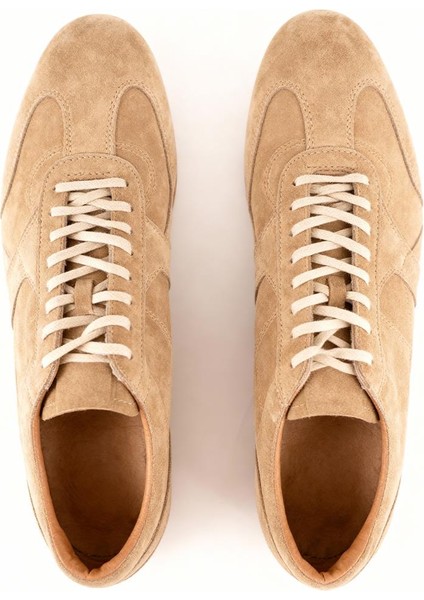 Parçalı Deri Bej Ayakkabı modelleri