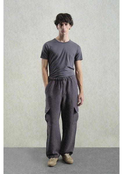 Jakar Desenli Kargo Antrasit Pantolon