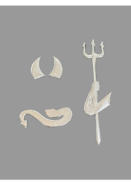 3D Bagaj Logosu Arma Dışı Küçük Şeytan Alüminyum Krom Renk