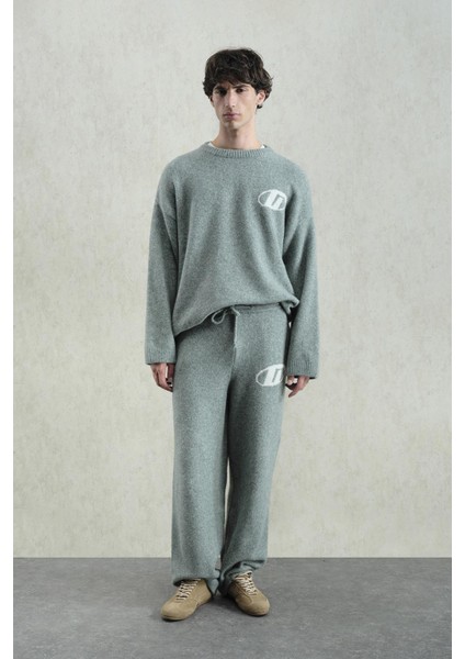 Yumuşak Dokulu Örgü Triko Mint Pantolon