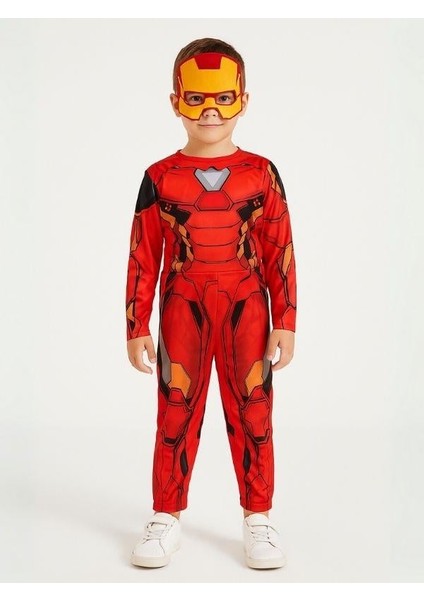 Erkek Çocuk Maskeli 2'li Ironman Kostümü