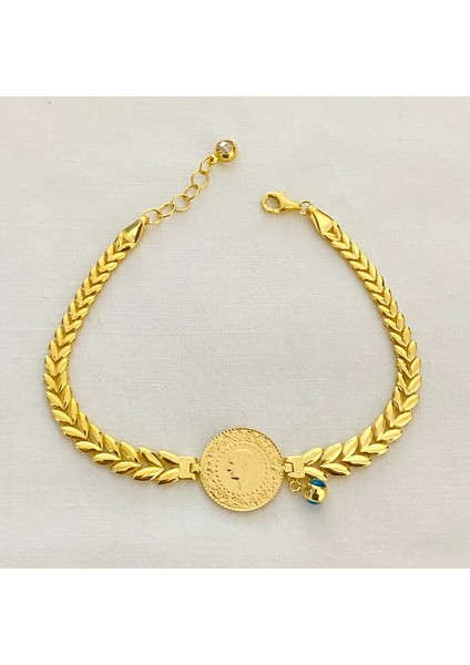 Çift Yapraklı 22 Ayar Çeyrek Altınlı Bileklik indirimleri