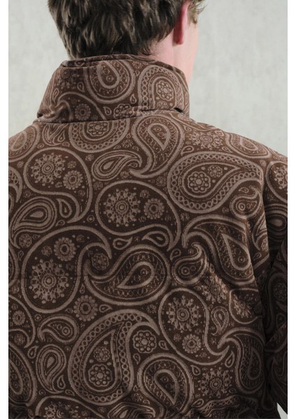 Desenli Süet Şişme Kahverengi Mont fırsatları