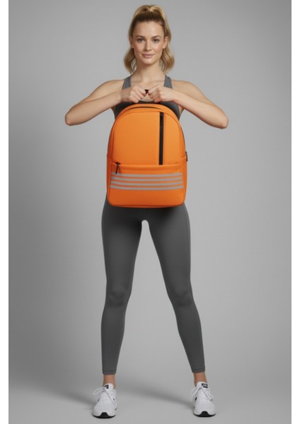 Unisex Şeritli 3 Fermuarlı Çok Kullanışlı Sırt Çantası fırsatları