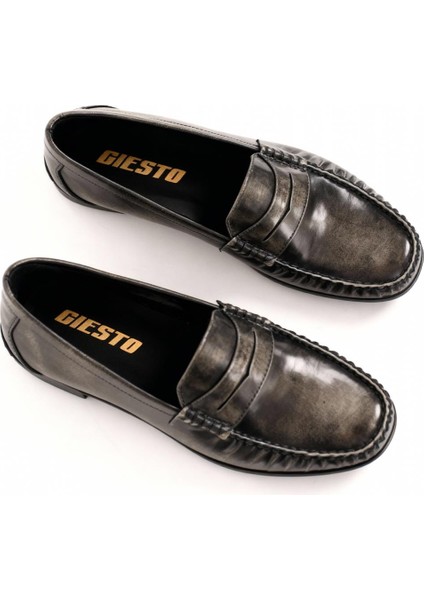 Siyah Gri Efektli Loafer Ayakkabı fiyatları