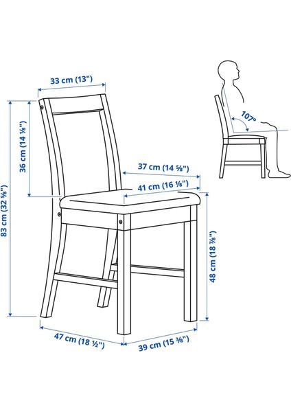 Pınntorp Mutfak Masası Takımı Açık Kahverengi Beyaz Katorp Natürel 2 Sandalyeli Katlanabilir 67 / 124 Cm modelleri
