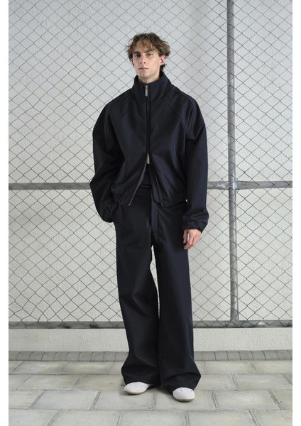 Içi Polarlı Lacivert Teknik Ceket