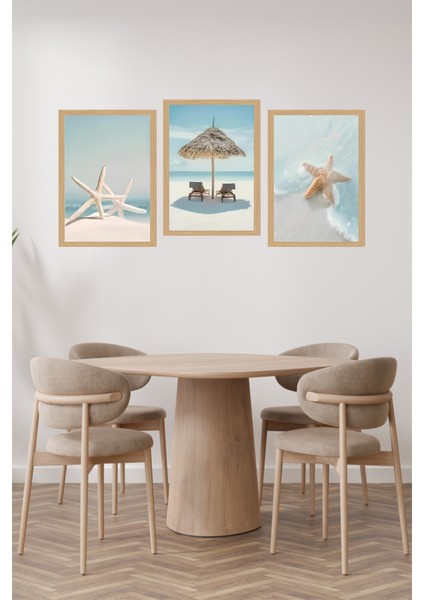 🖼️ Tropikal Sahil Manzaralı 3’lü Tablo Seti (Çerçevesiz) CRVS1053 13 x 17 fiyatları