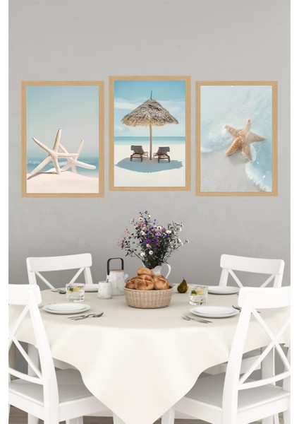 🖼️ Tropikal Sahil Manzaralı 3’lü Tablo Seti (Çerçevesiz) CRVS1053 13 x 17 indirimleri