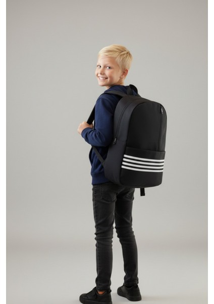 Unisex Şeritli 3 Fermuarlı Çok Kullanışlı Sırt Çantası modelleri