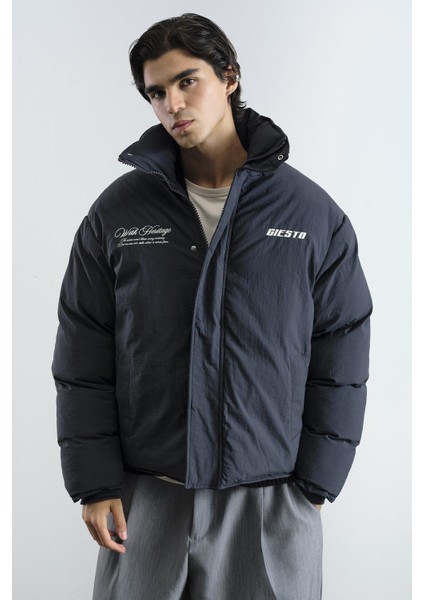 Nakışlı Şişme Antrasit Mont fırsatları