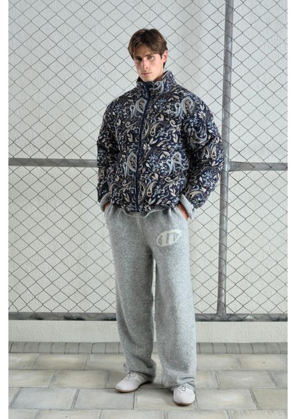 Desenli Kadife Şişme Lacivert Mont fiyatları