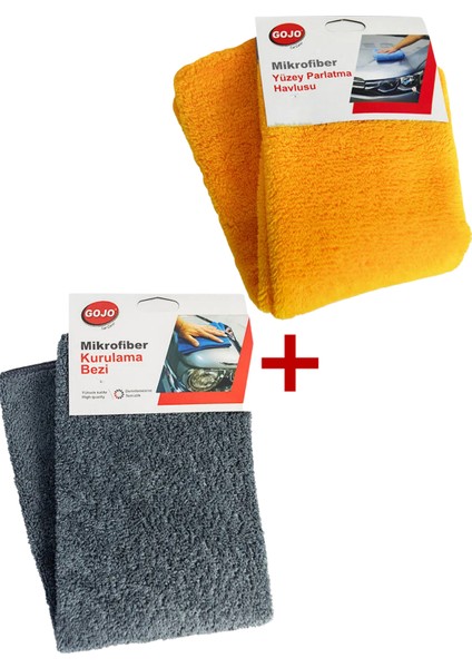 Mikrofiber Mikrofiber Yüzey Parlatma Havlusu + Kurulama Havlusu